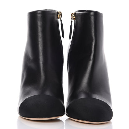 Chanel Lambskin Grossgrain Pearl Cap Toe Boots 36 Black 2 of 9