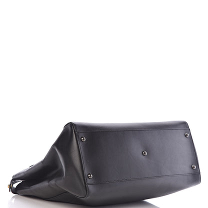 Fendi Vitello Suede Large Peekaboo Iconic Satchel Black 4 of 10