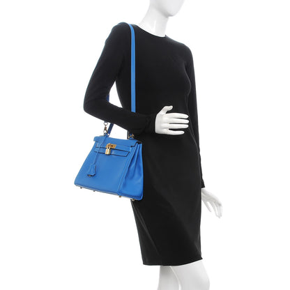 Hermes Evercolor Kelly Retourne 28 Bleu Hydra 2 of 35