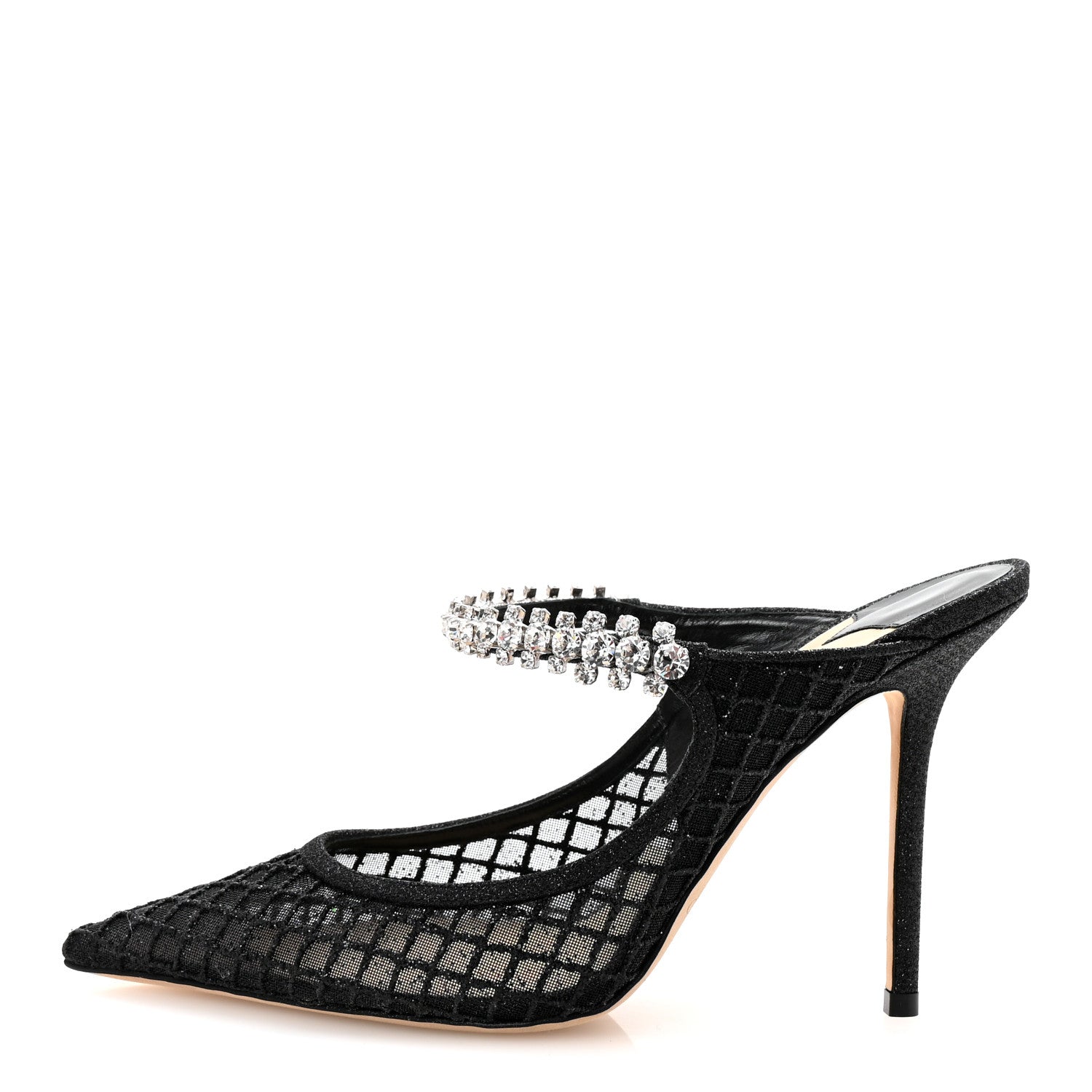 Jimmy Choo Glitter Checker Board Mesh Crystal Bing 100 Pumps 39 Black 1 of 9