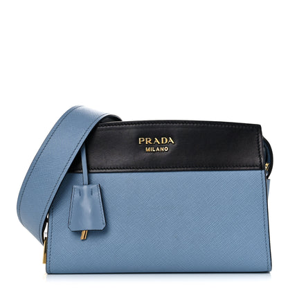 Prada Saffiano City Calfskin Esplanade Crossbody Bag Astrale Black 1 of 20