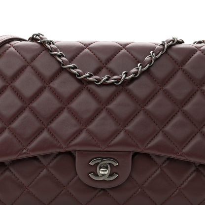 Chanel Lambskin Quilted Large Around Pockets Flap Burgundy 8 of 10