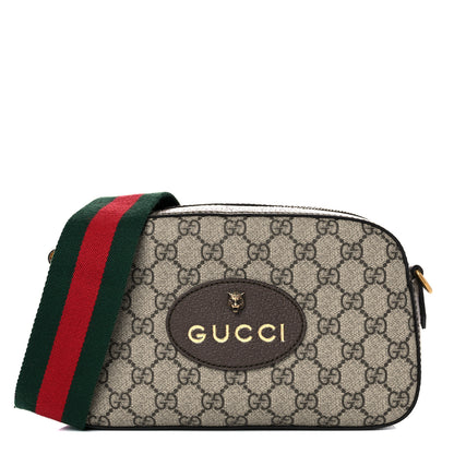 Gucci GG Supreme Monogram Web Neo Vintage Shoulder Bag Beige New Acero Crop 1 of 11