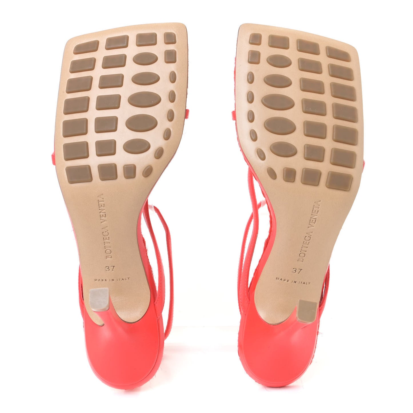 Nappa Rope Stretch Multi Strap 90mm Sandals 37 Tomato