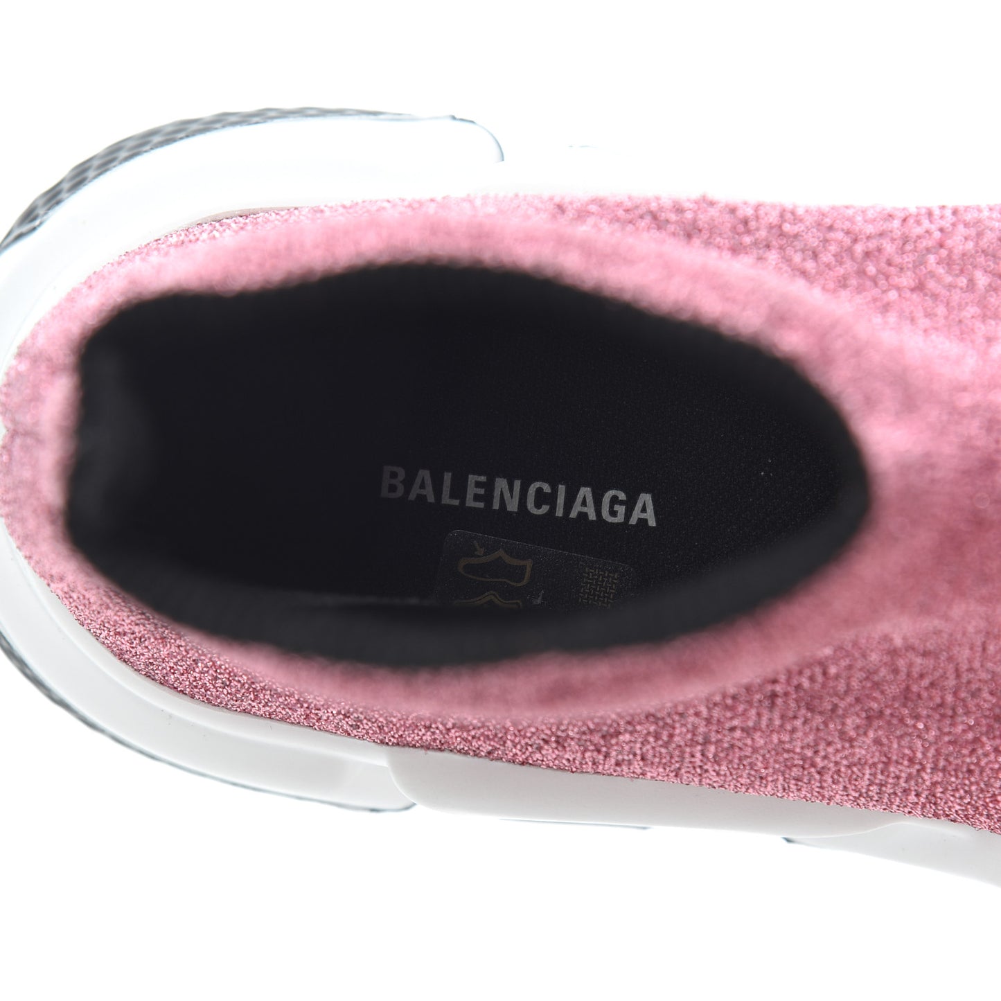 Laminated Knit Bi-Color Sole Womens Speed Sneakers 40 Pink White Black