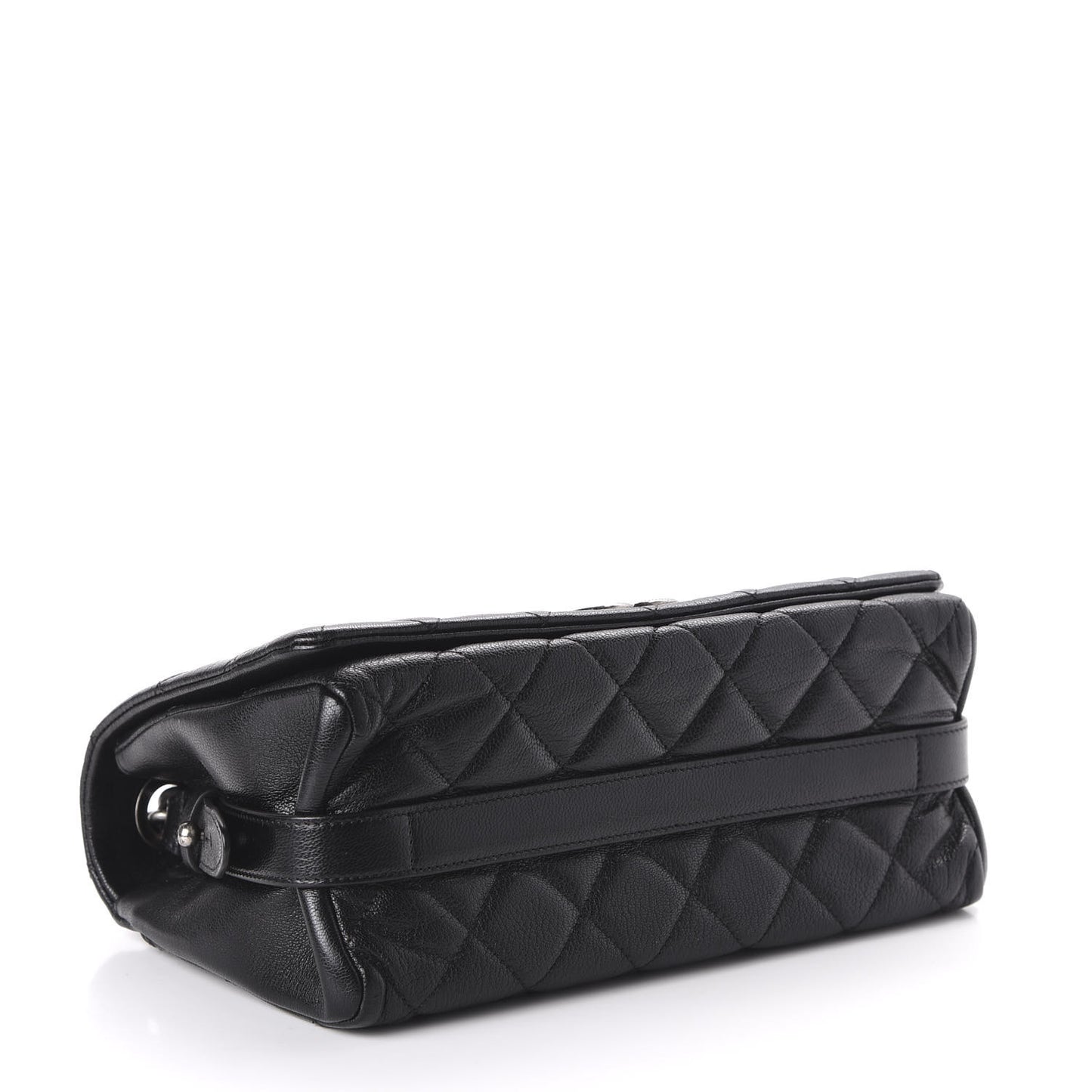 Goatskin Quilted Medium City Rock Flap Black