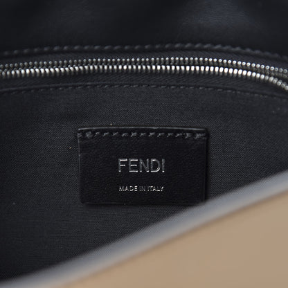 Fendi Vitello Grace Suede FF 1974 Embossed Mini Expandable Flap Bag Sand Sughero 8 of 11