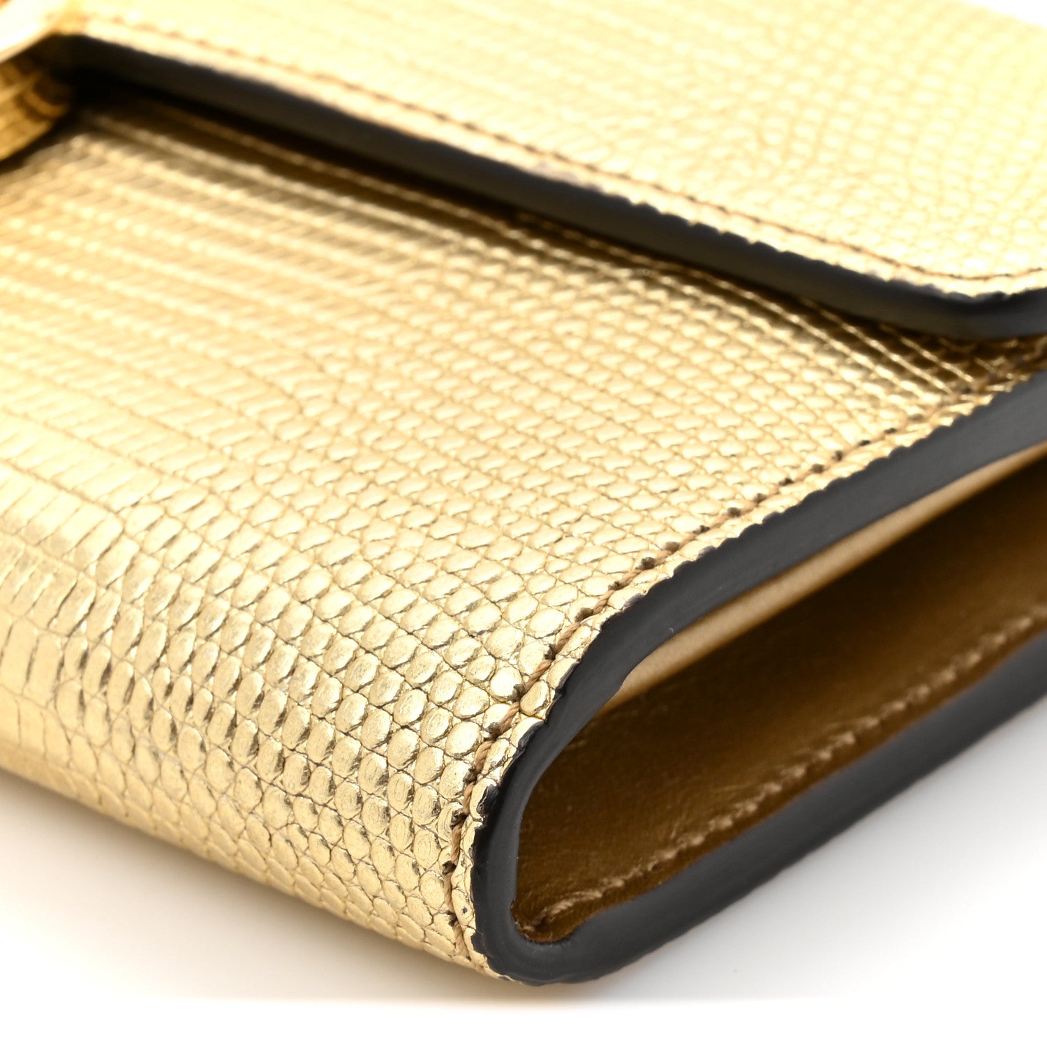 Gucci Laminated Lizard Icon Continental Wallet Gold 1844231 Gucci Laminated Lizard Icon Continental Wallet Gold 1844231