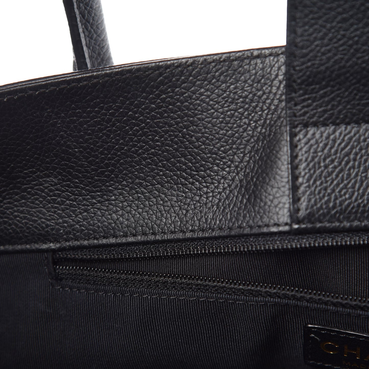 Calfskin Small Cerf Shopper Tote Black