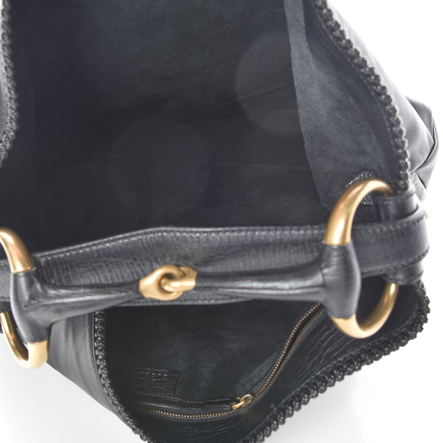 Calfskin Large Horsebit Chain Hobo Black