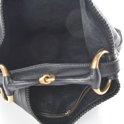 Gucci Calfskin Large Horsebit Chain Hobo Black 5 of 12