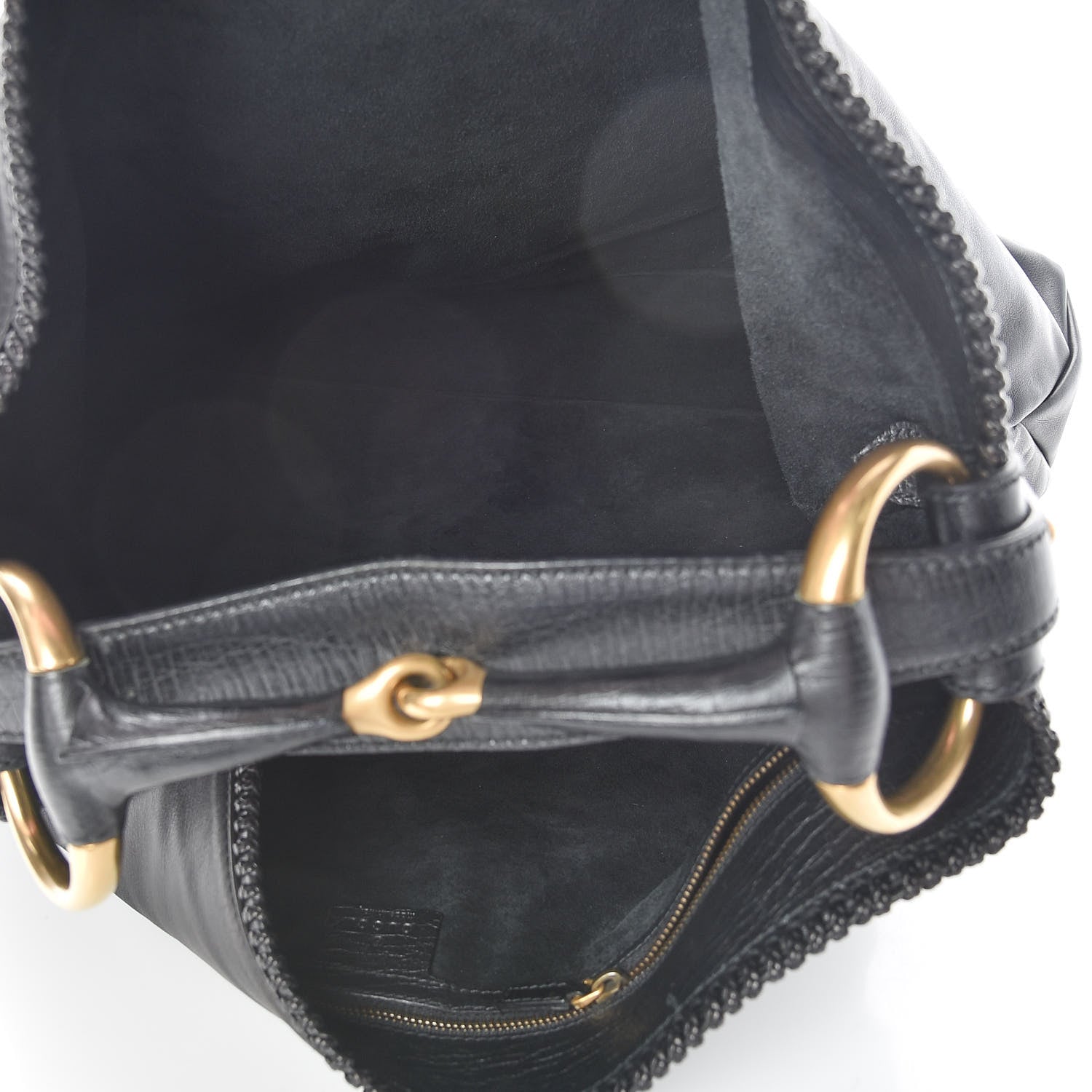 Gucci Calfskin Large Horsebit Chain Hobo Black 5 of 12