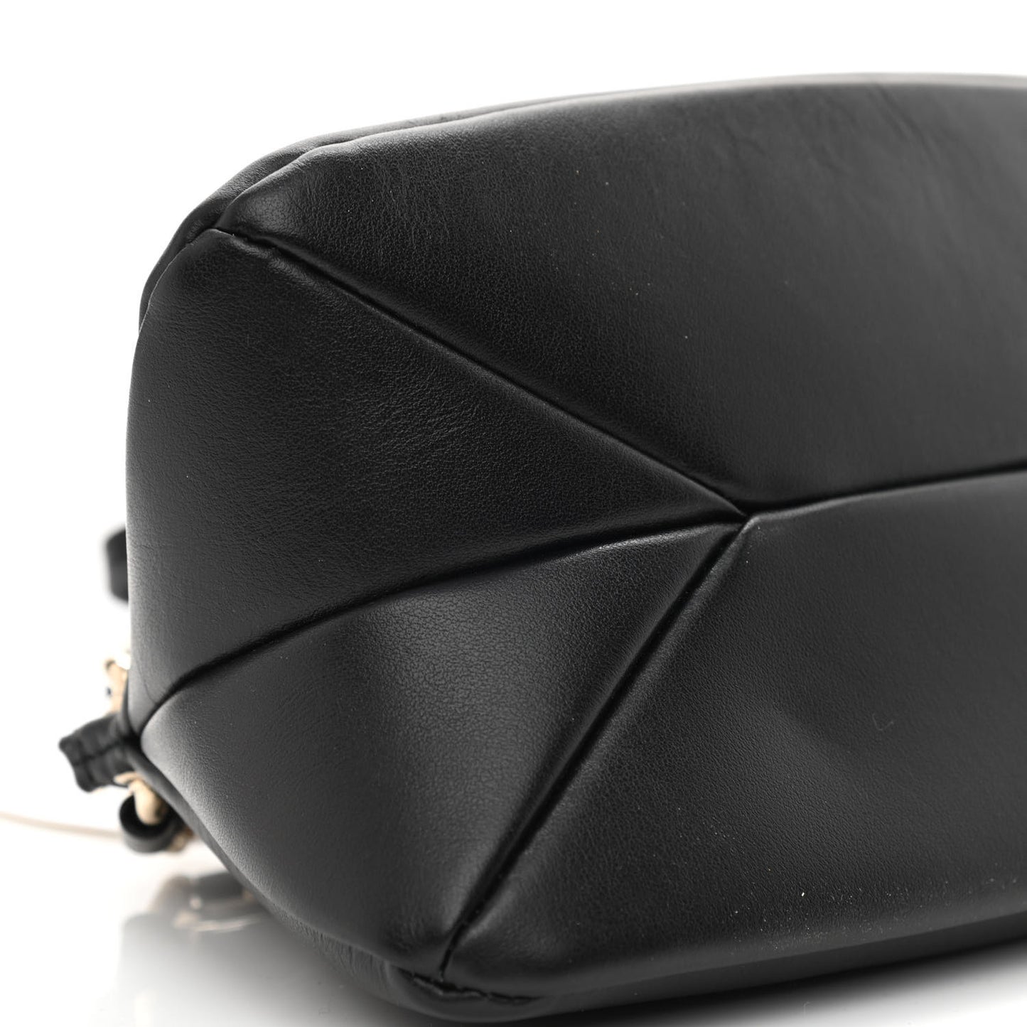 Shiny Calfskin Mini Juana Shoulder Bag Black