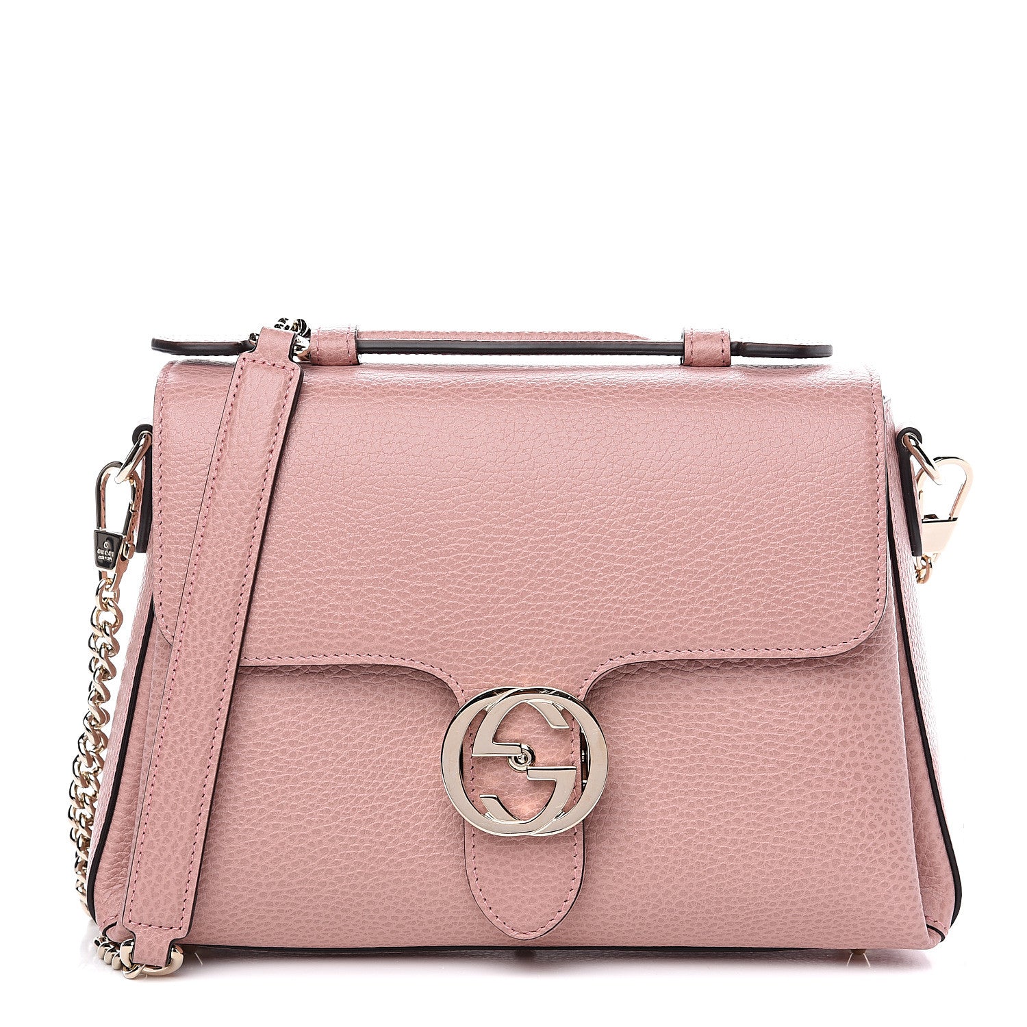 Gucci Dollar Calfskin Interlocking G Top Handle Shoulder Bag Soft Pink 1 of 8