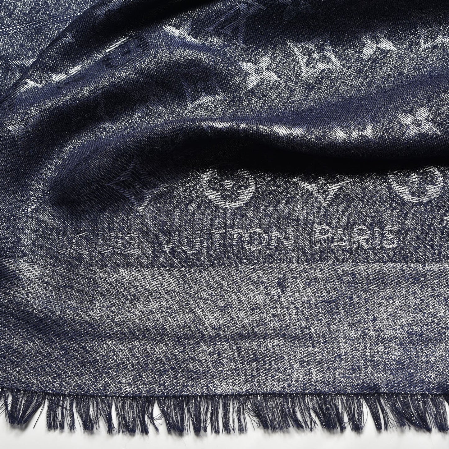 Silk Wool Monogram Rock Shawl