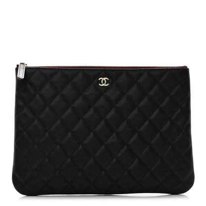 Chanel Caviar Quilted Medium Cosmetic Case Black 1 of 8
