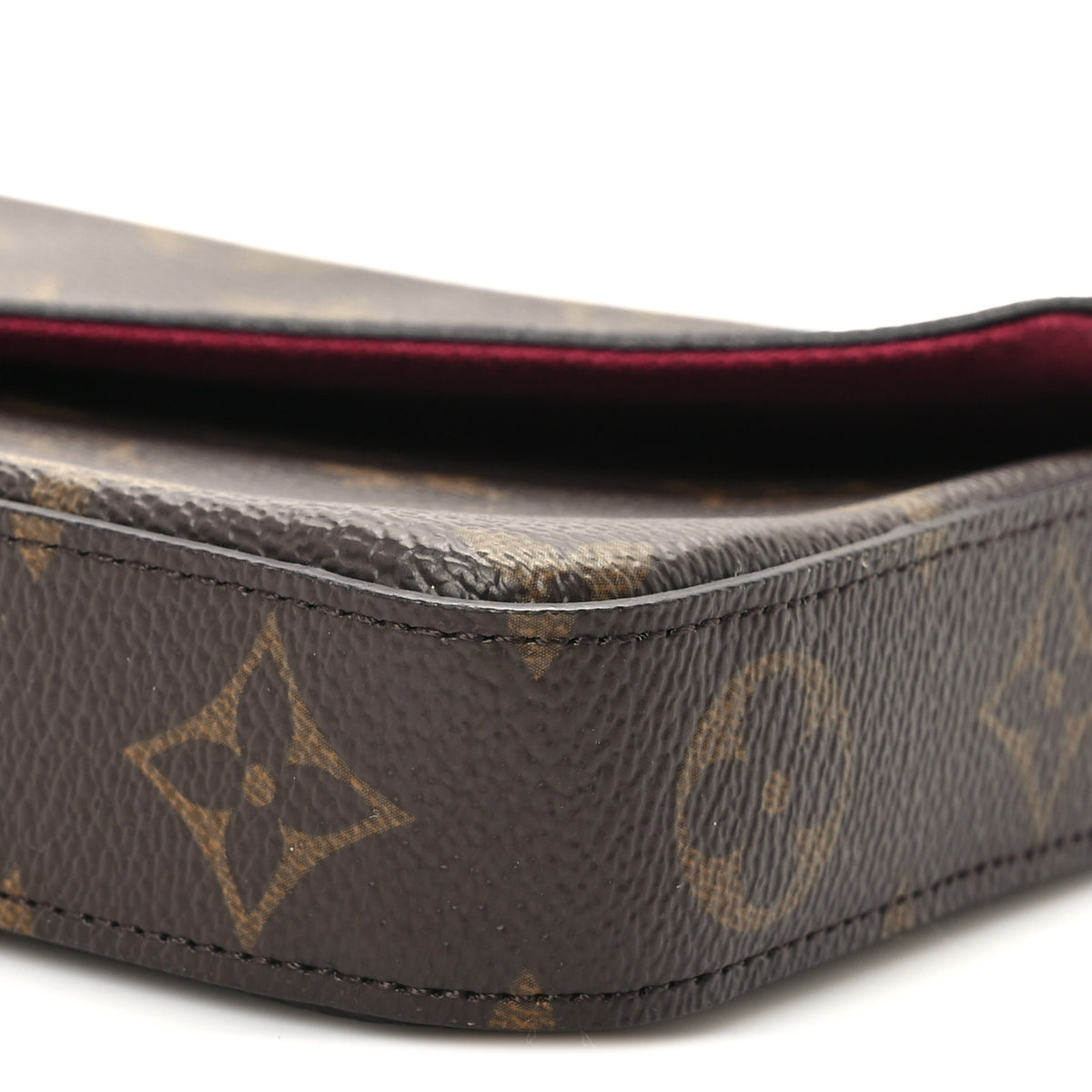 Monogram Pochette Felicie Chain Wallet Fuchsia