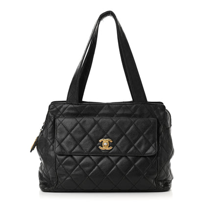 Chanel Caviar Quilted CC Tote Black 1 of 14