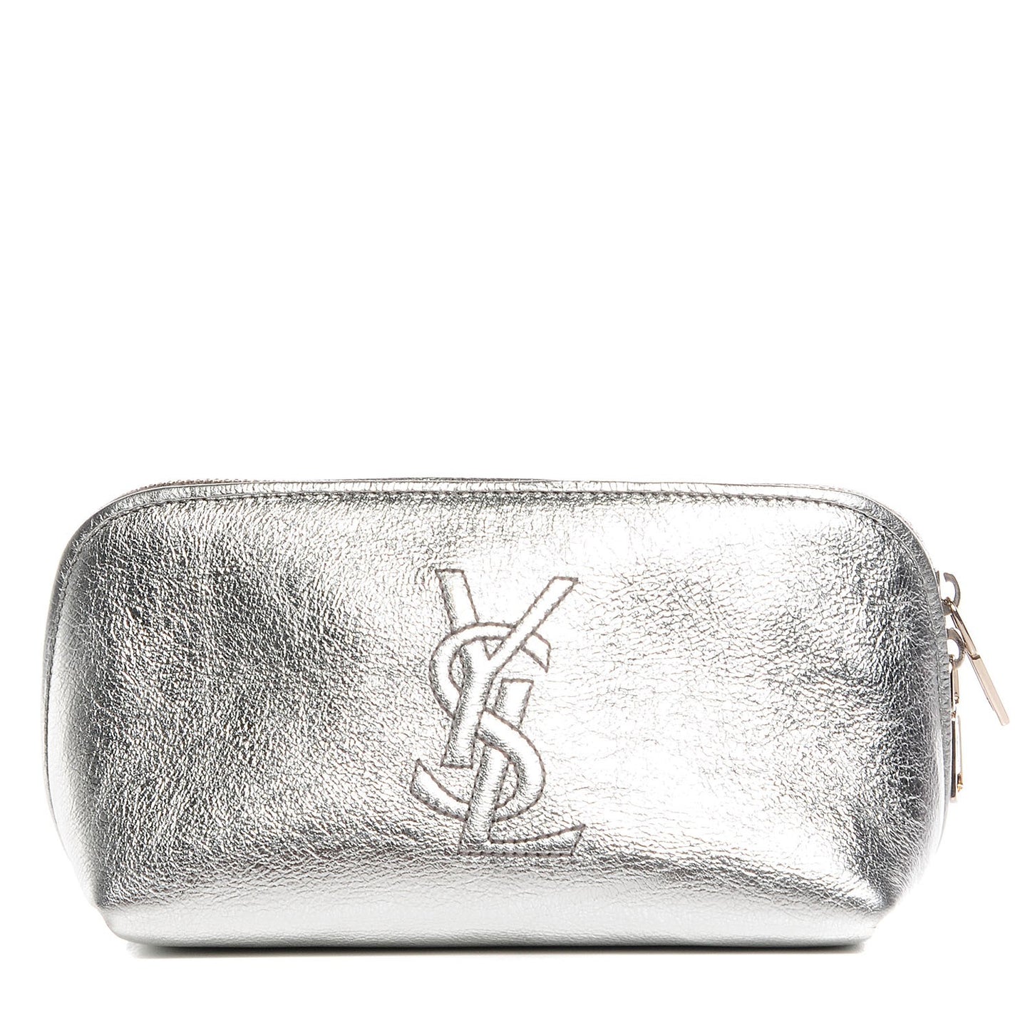 Metallic Leather Belle de Jour Cosmetic Case Dark Silver