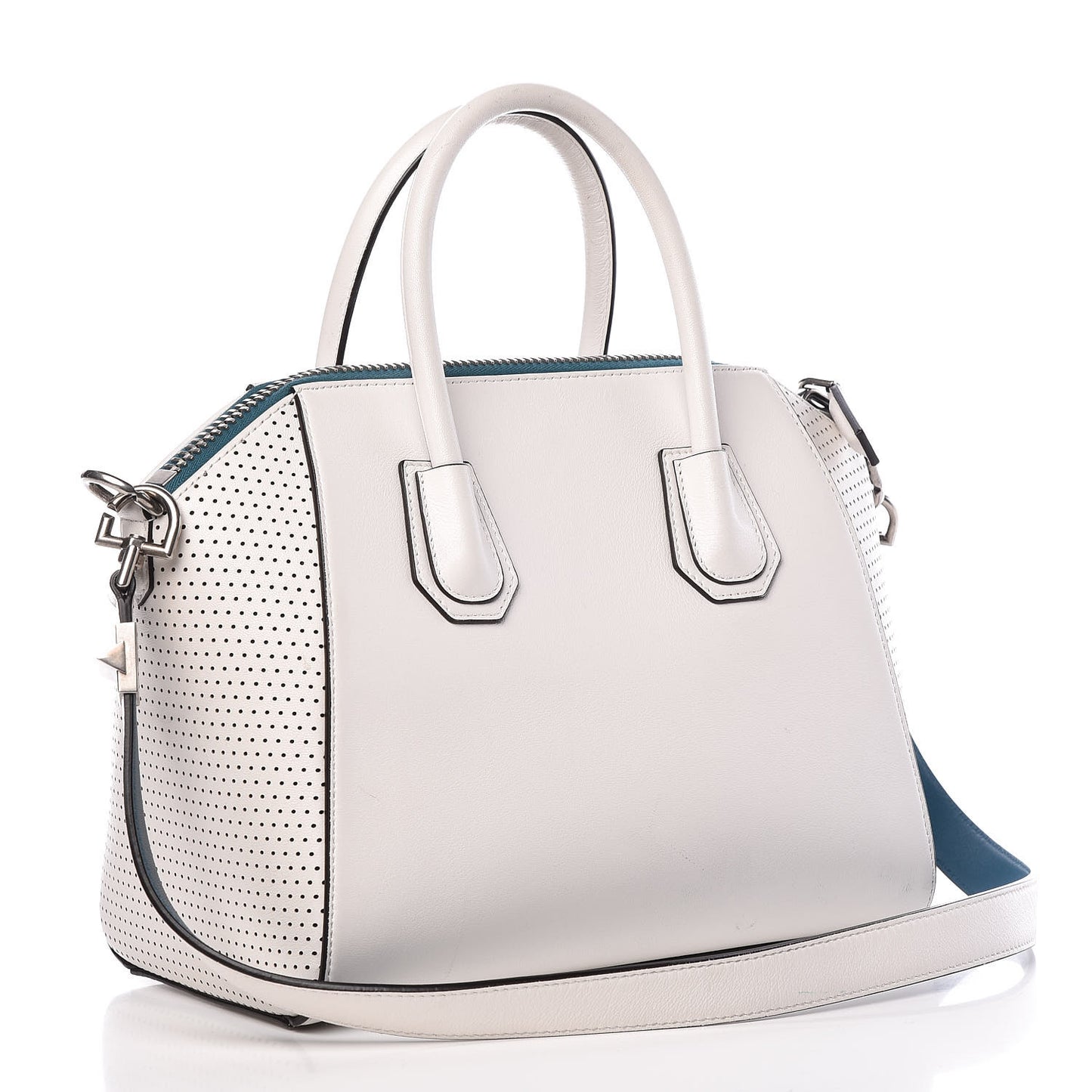Lambskin Perforated Small Antigona White