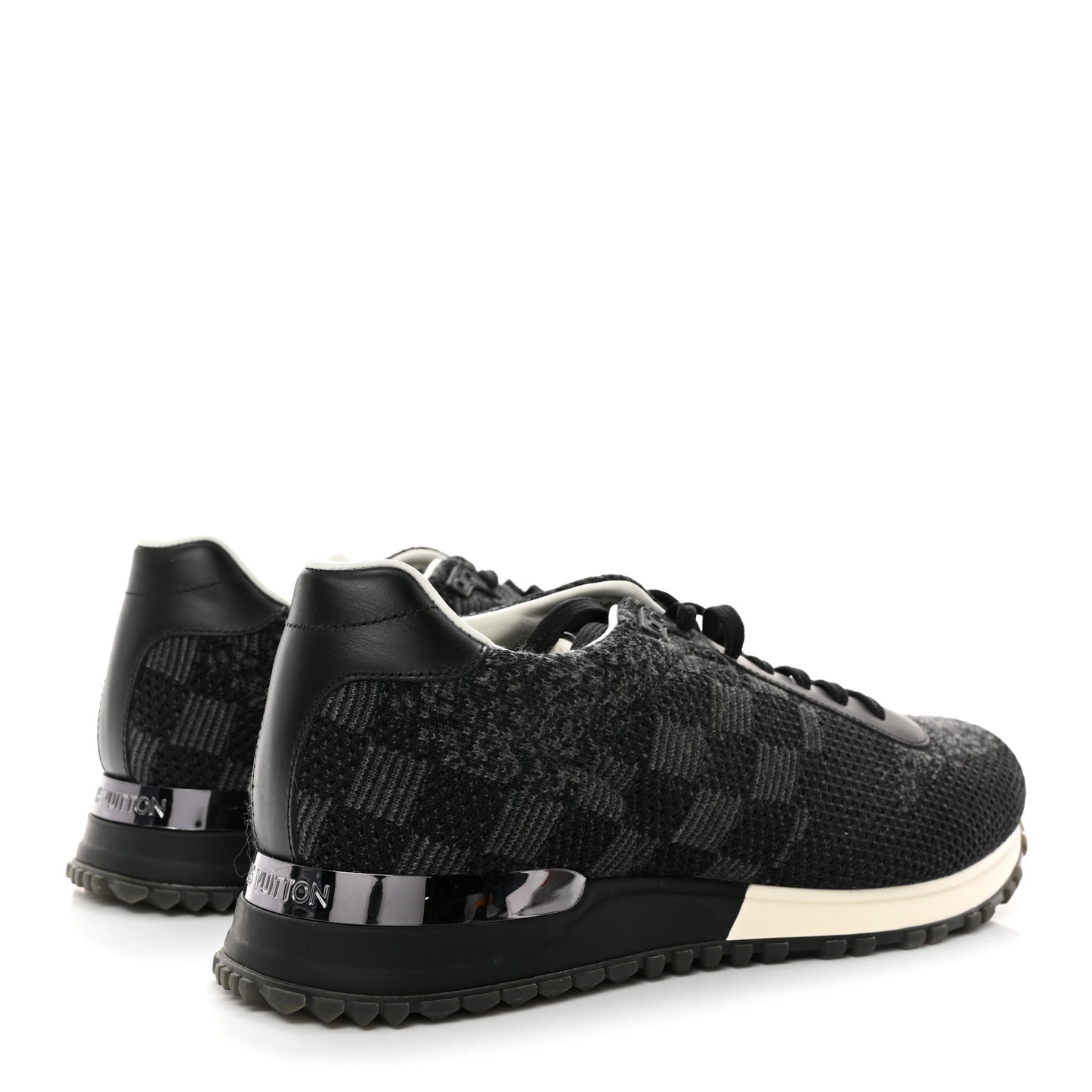 Calfskin Damier Run Away Sneakers 8 Graphite