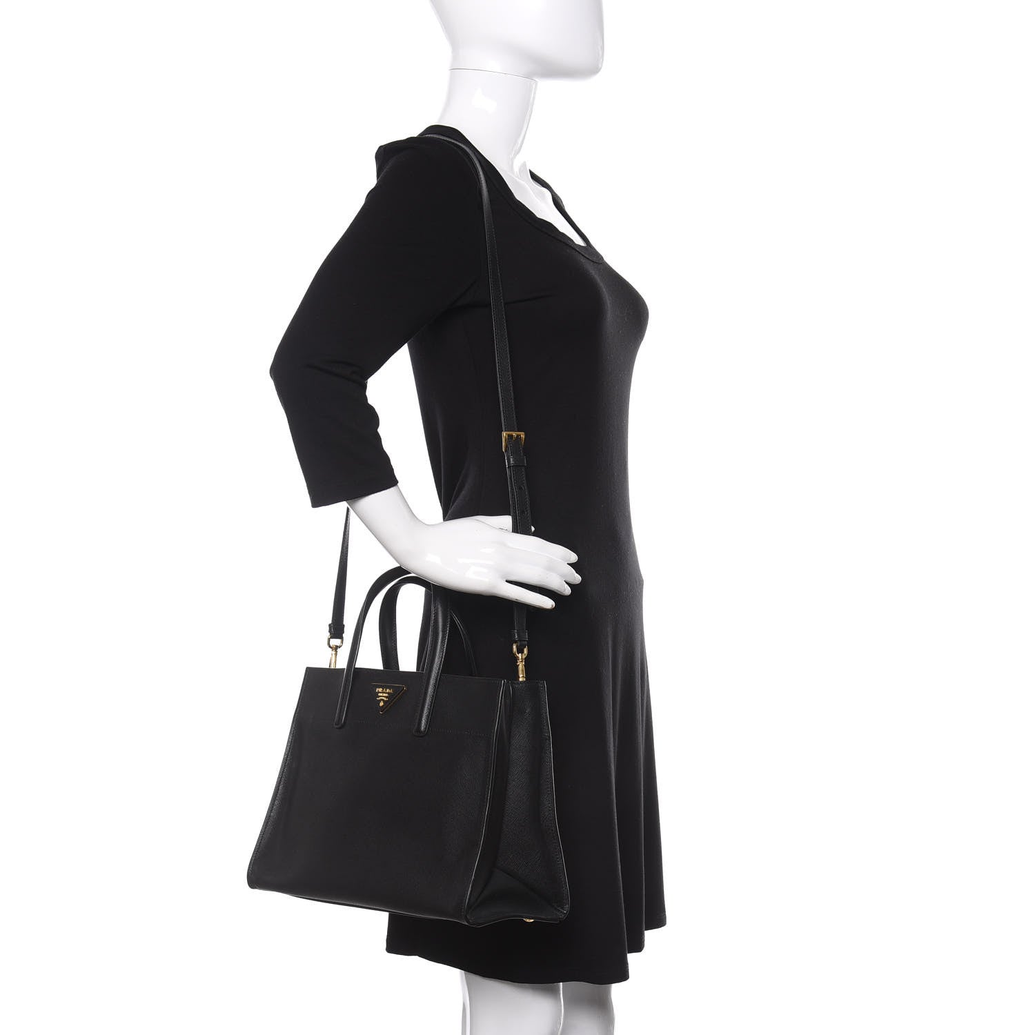 Prada Saffiano Soft Tote Black 2 of 14