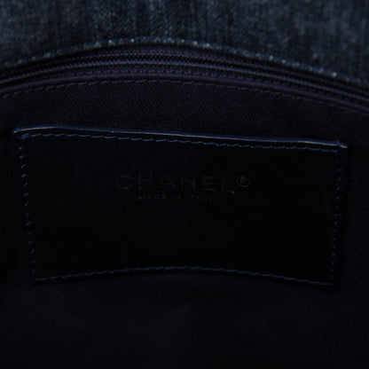 Chanel Denim Camellia Embroidered Large Just Mademoiselle Blue 8 of 10