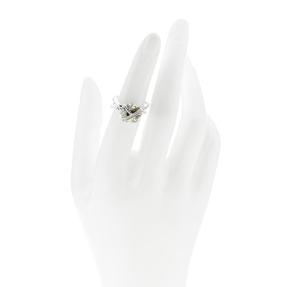 David Yurman Sterling Silver Diamond Prasiolite 10mm Cable Wrap Ring 50 5.25 2 of 5