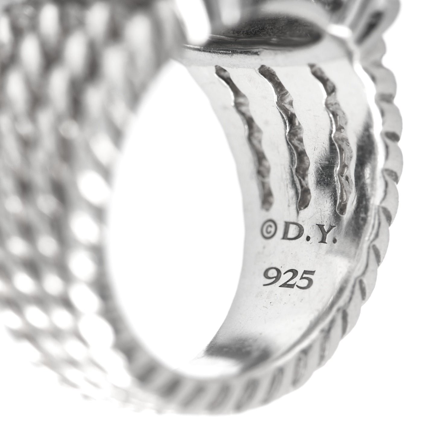 Sterling Silver Diamond 16mm Wheaton Ring 51 5.75
