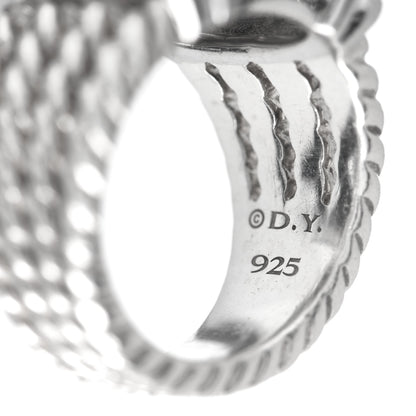 David Yurman Sterling Silver Diamond 16mm Wheaton Ring 51 5.75 5 of 6