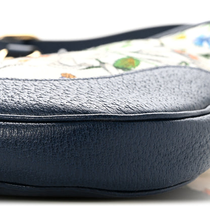 Gucci Canvas Flora Medium Jackie Hobo Blue Agata 10 of 10