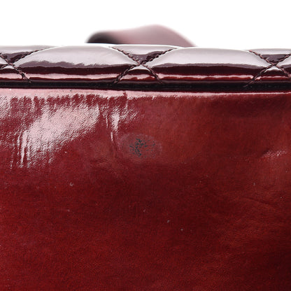 Chanel Patent Quilted Grand Shopping Tote GST Dark Bordeaux 14 of 16