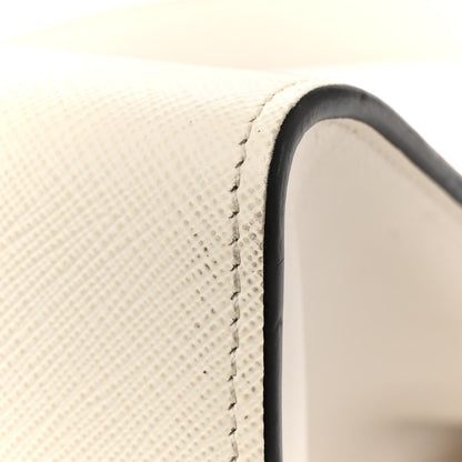 Prada Saffiano City Calfskin Greche Paradigme Bag White Black 18 of 20