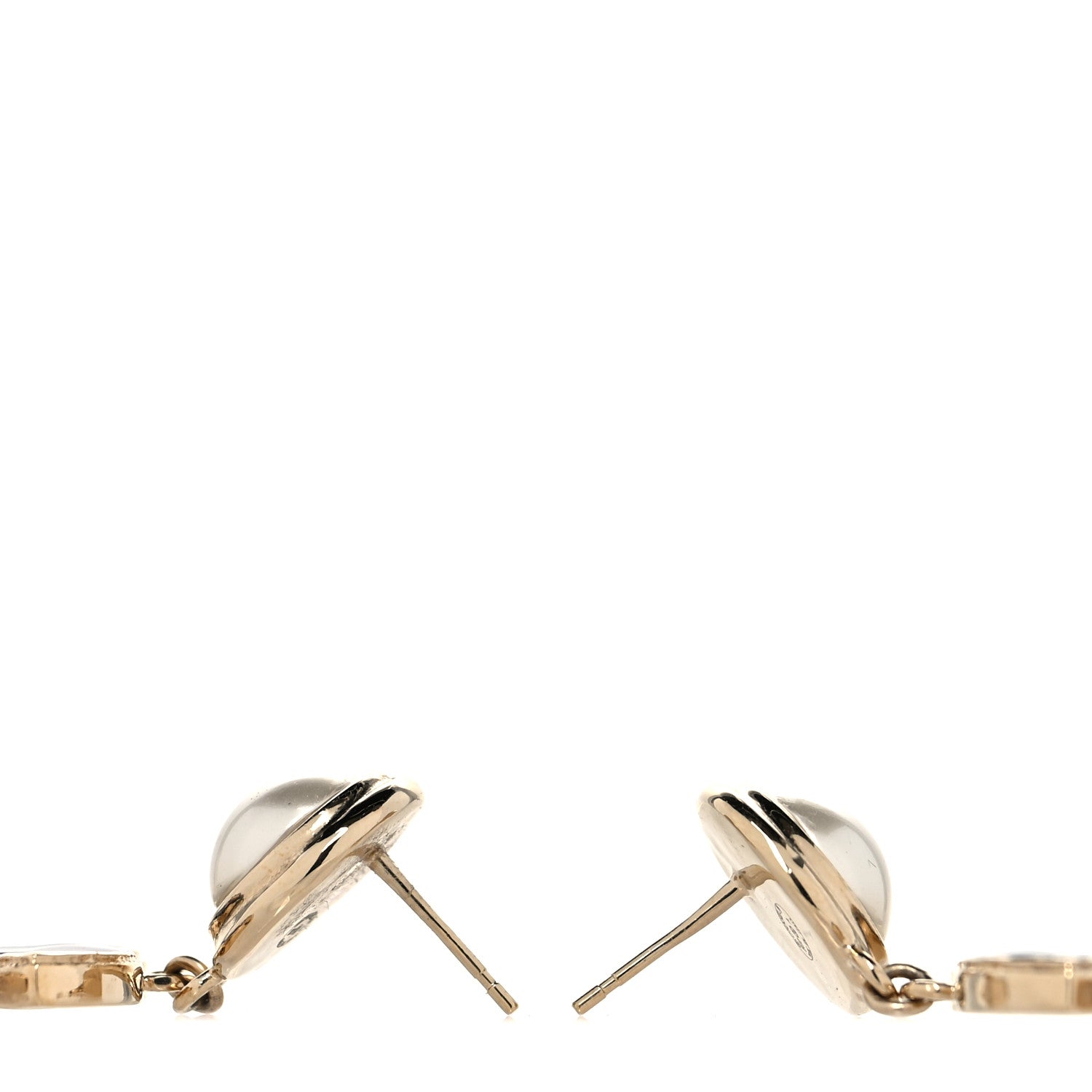 Chanel Pearl Enamel CC Drop Earrings Black 3 of 5