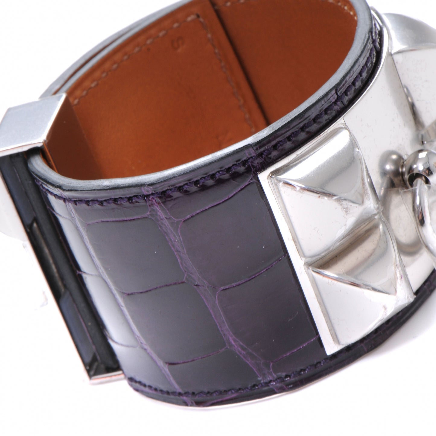 Shiny Alligator Collier De Chien CDC Bracelet Amethyst Small