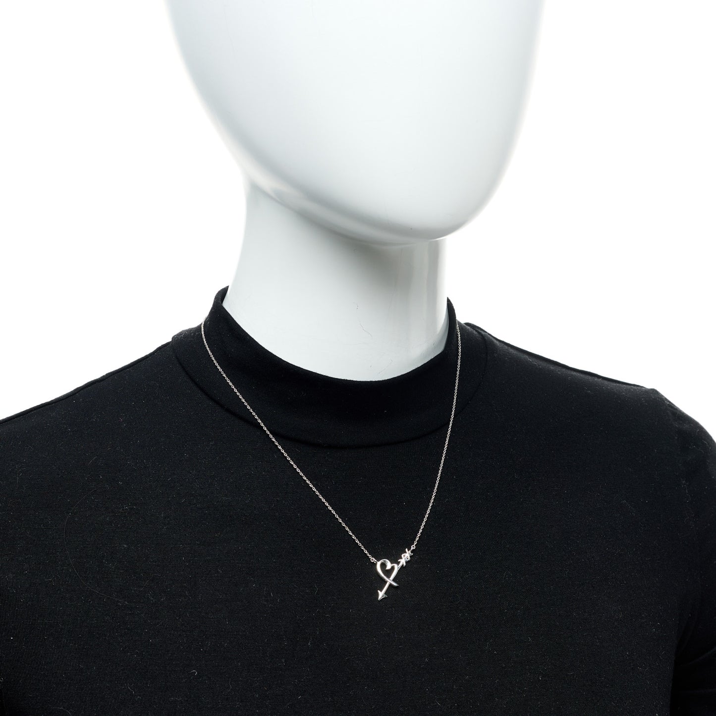 Sterling Silver Paloma Picasso Heart and Arrow Pendant Necklace