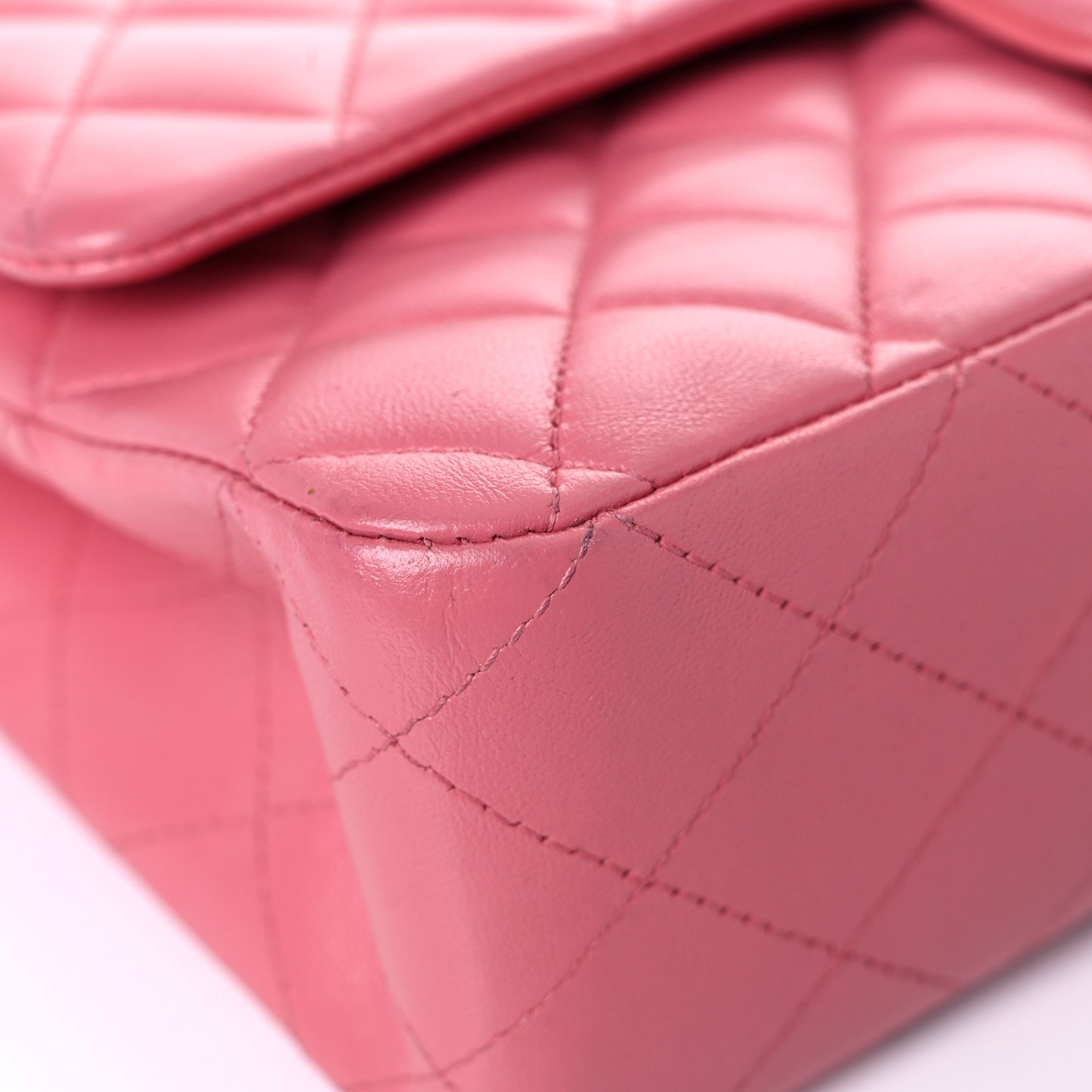 Lambskin Quilted Medium Double Flap Pink