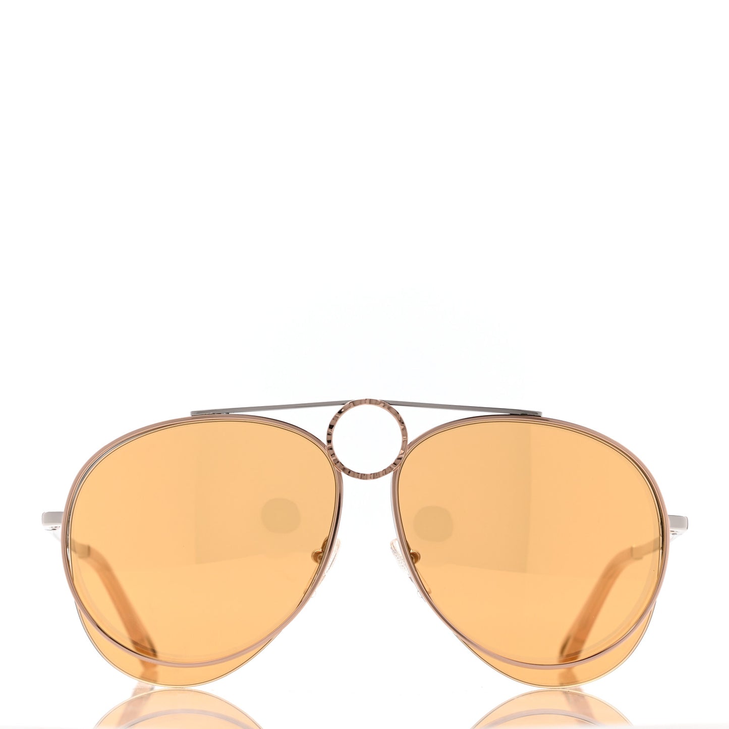Metal Mirrored Romie Aviator Sunglasses CE144S Silver Copper