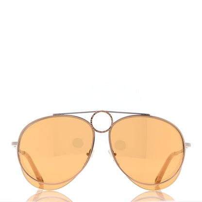 Chloe Metal Mirrored Romie Aviator Sunglasses CE144S Silver Copper 2 of 11