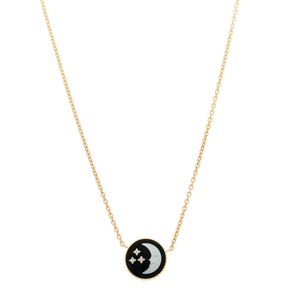 Christian Dior 18K Yellow Gold Diamond Black Onyx Mother of Pearl Rose Celeste Pendant Necklace 3 of 7