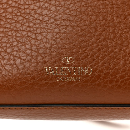 Valentino Garavani Pebbled Calfskin Medium Rockstud Flip Lock Crossbody Bag Saddle Brown 6 of 14