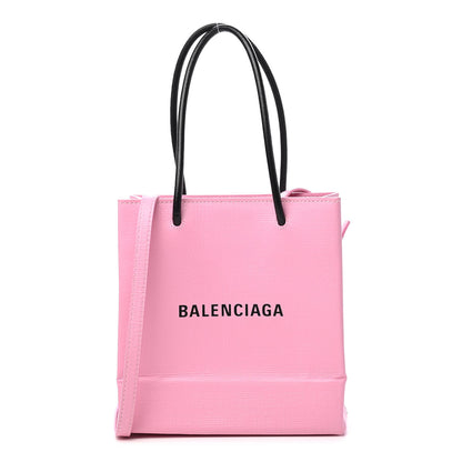 Balenciaga Squared Calfskin Logo North South Shopper Tote XXS Pink 1 of 9
