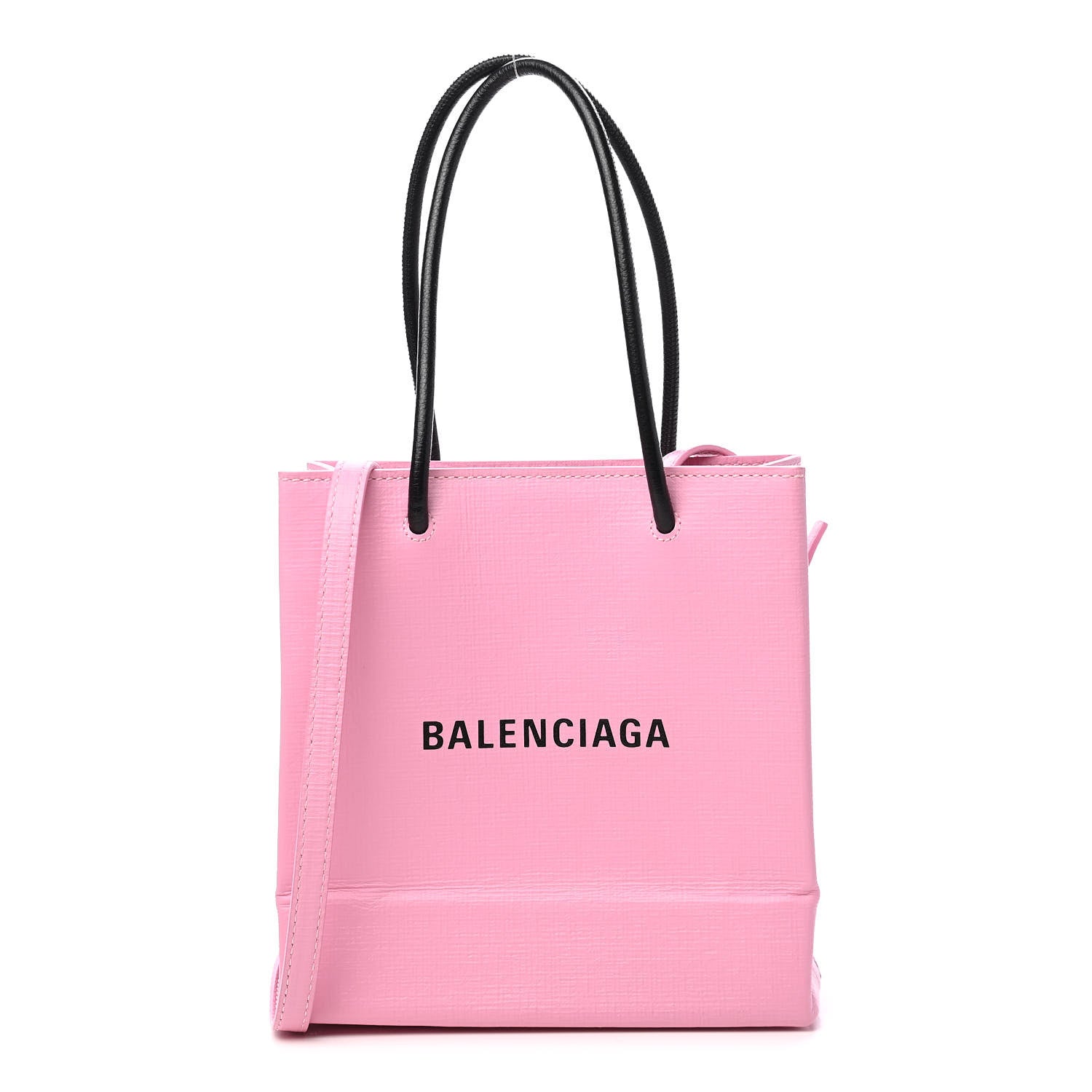 Balenciaga Squared Calfskin Logo North South Shopper Tote XXS Pink 1 of 10