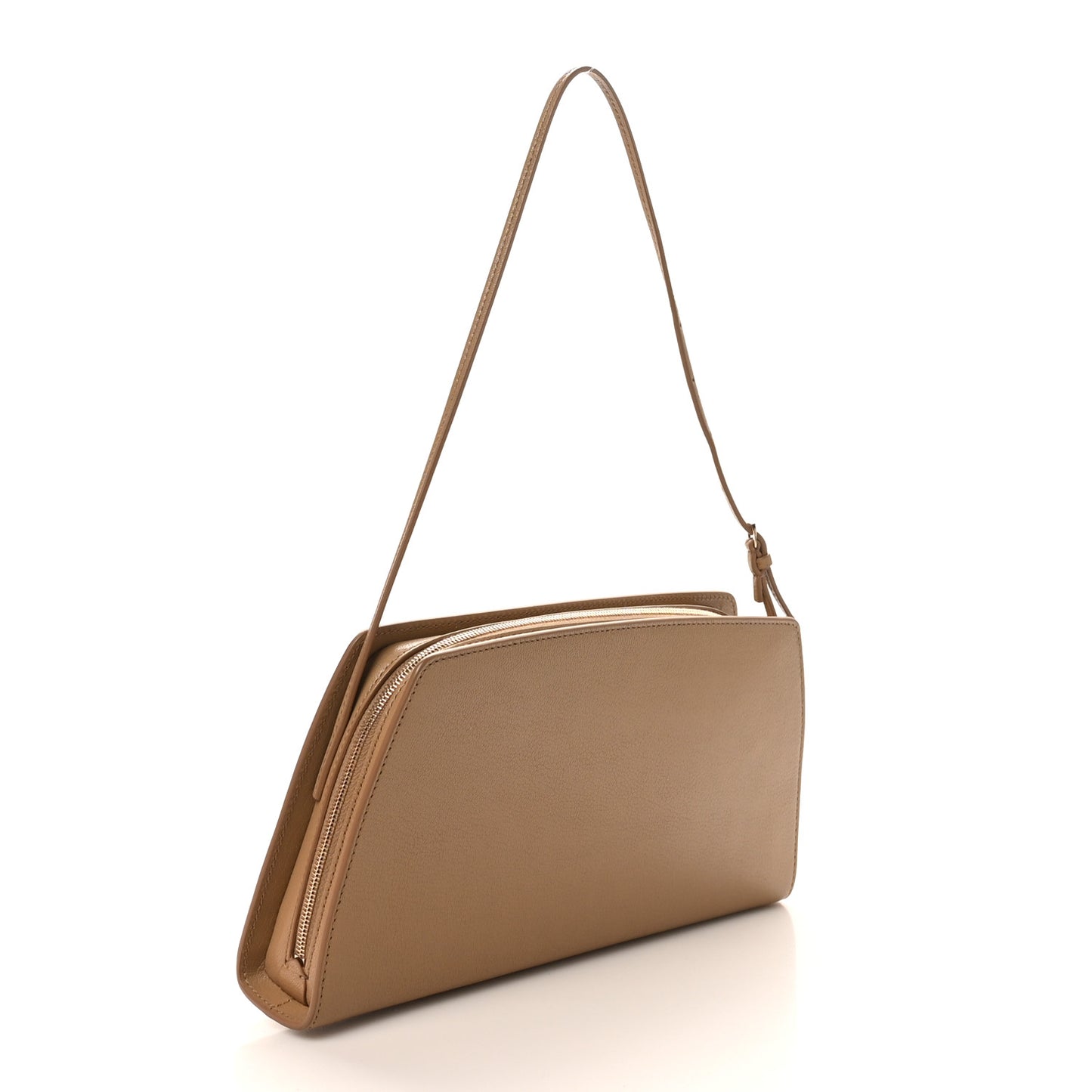 Saddle Calfskin Dalia Baguette Shoulder Bag Warm Chestnut