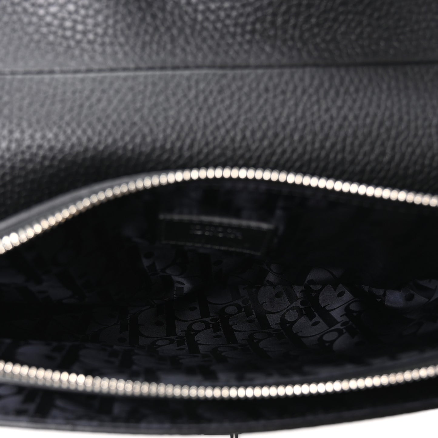 Grained Calfskin Mens Saddle Crossbody Bag Black