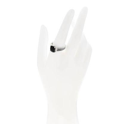 David Yurman Sterling Silver Diamond Black Onyx 10mm Petite Wheaton Ring 59 8.75 2 of 5