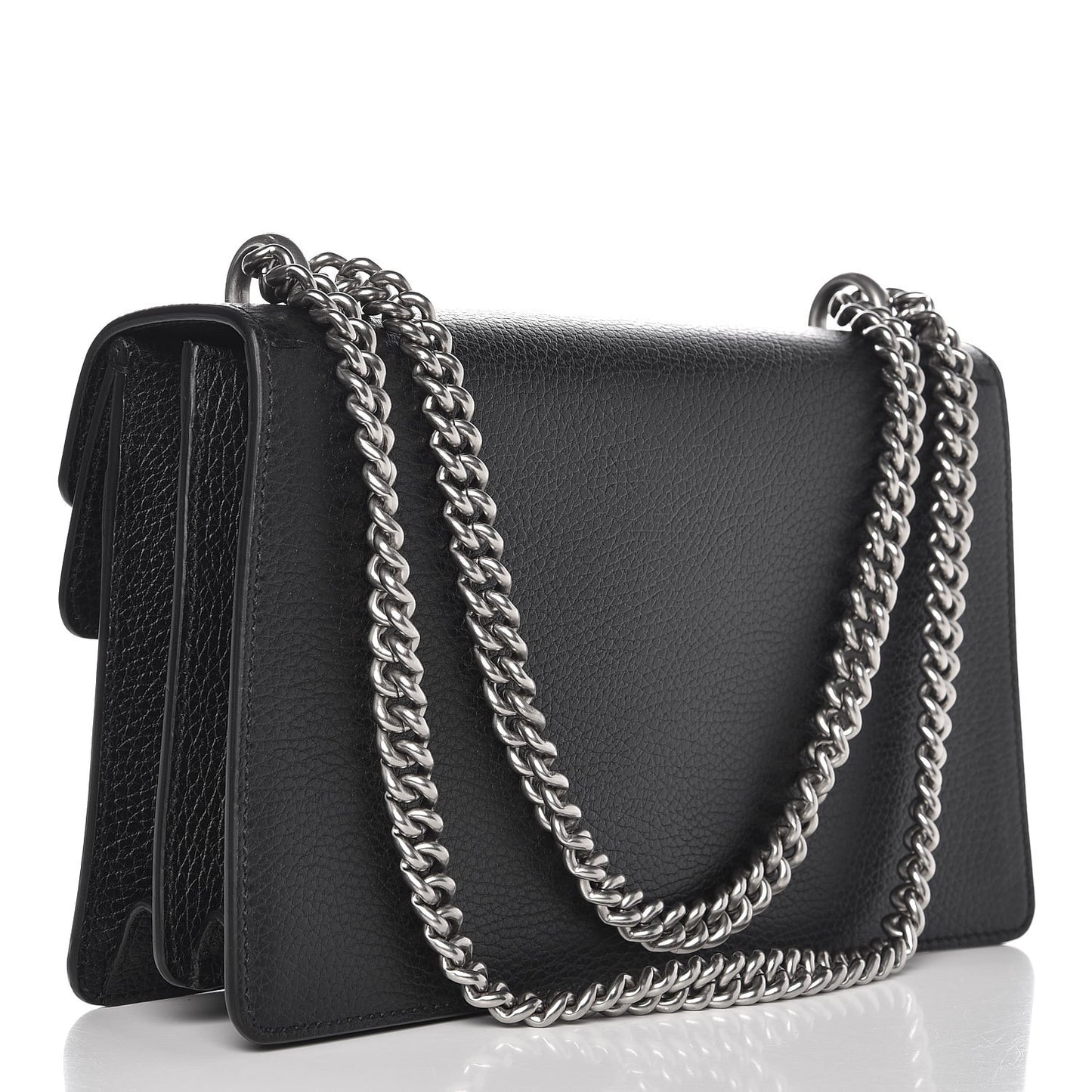 Pebbled Calfskin Small Dionysus Shoulder Bag Black