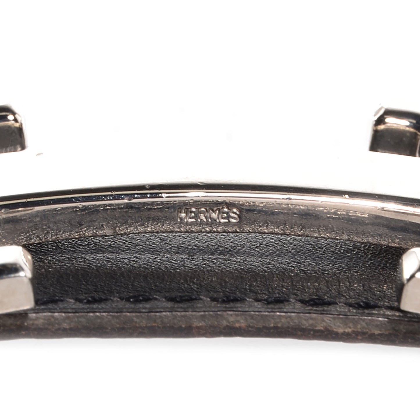 Box Courchevel Reversible Polished Constance 32mm H Belt 75 Noir Chocolate