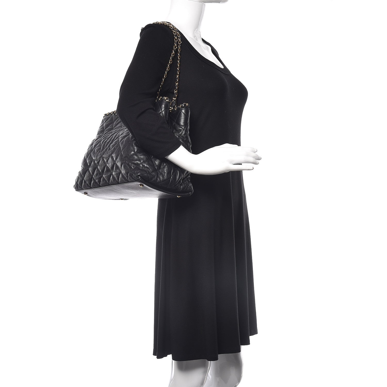 Chanel Calfskin Quilted Small Chain Me Tote Black 2 of 12