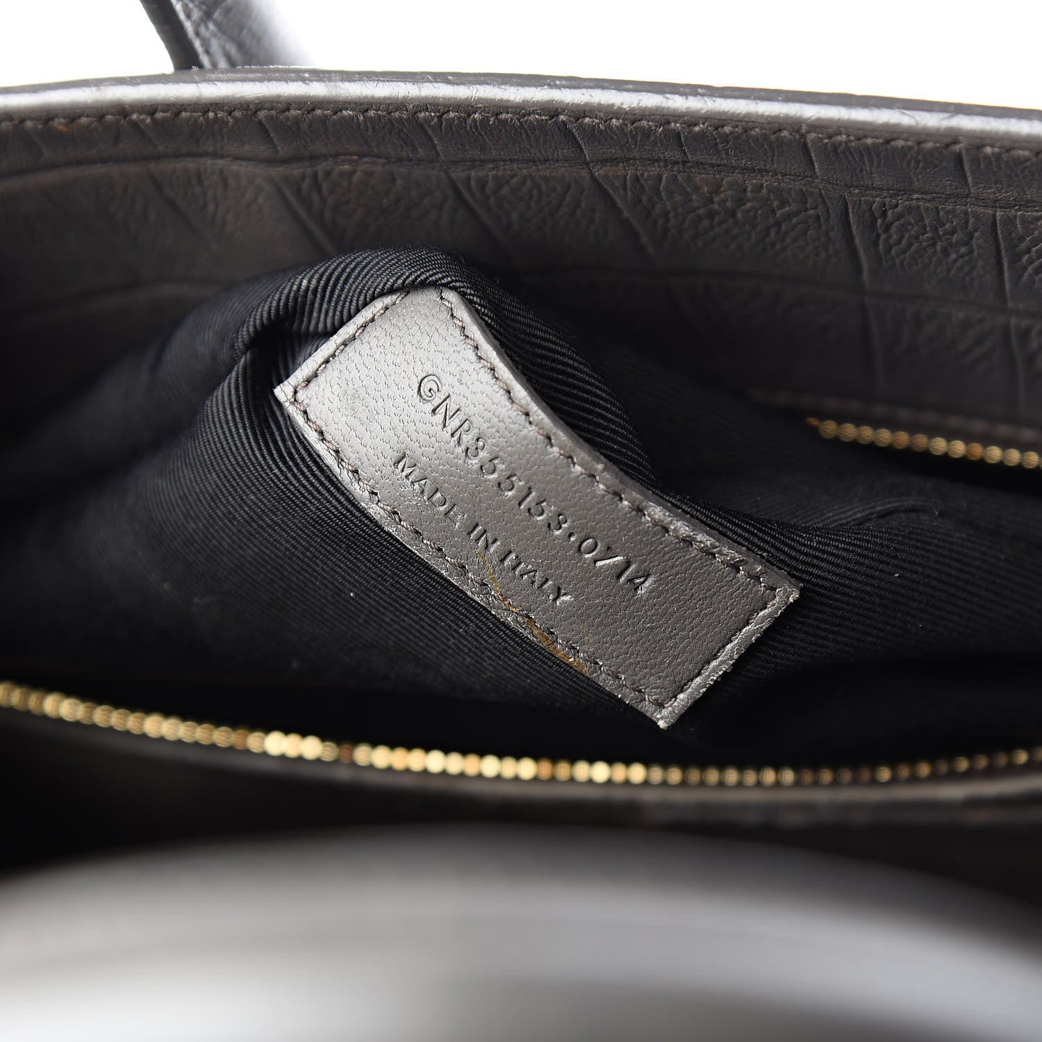 Saint Laurent Calfskin Crocodile Embossed Small Sac De Jour Fog 8 of 17